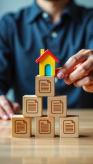 Building blocks stacked property ladder