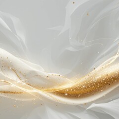 the image presents an elegant and fluid composition featuring a wave like structure that appears to be formed from sheer, white material, reminiscent of silk or chiffon