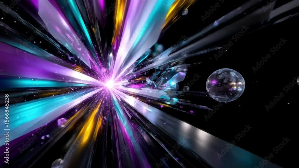 Poster a colorful abstract background with a burst of light coming out of it