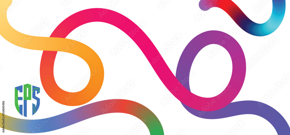 Fototapete set of gradient lines in doodle style. abstract 3d graphic design elements. vector color squiggle sh