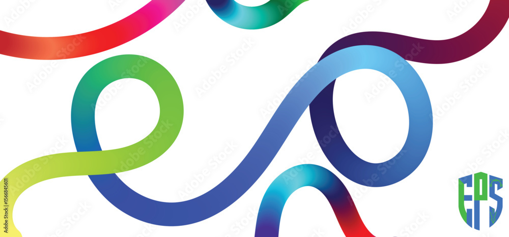 Aufkleber set of gradient lines in doodle style. abstract 3d graphic design elements. vector color squiggle sh