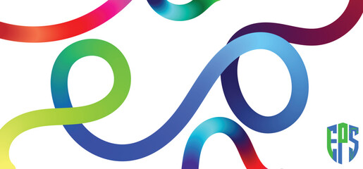 Set of Gradient Lines in Doodle Style. Abstract 3d Graphic Design Elements. Vector Color Squiggle Shapes.eps10