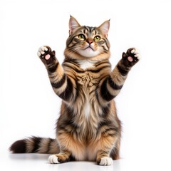 Obraz premium The moment of cute pet kitten lifting claws