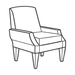 Square Arm Armchair Vector