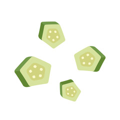 Okra on white background. Okra vector. Okra logo design.