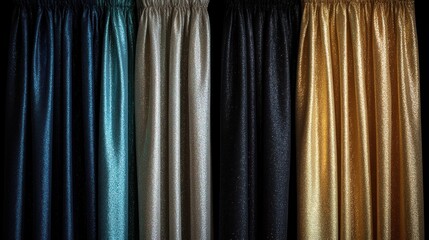 Various curtains showcasing rich textures and colors enhance the room's elegance