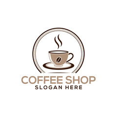 coffee shop silhouette logo vector line art logo design