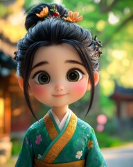 Chinese character designer 3D child modeling developing fantasy child avatar