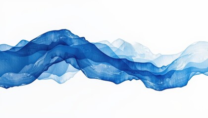 Abstract Blue Wave Pattern with Transparent Layers for Background