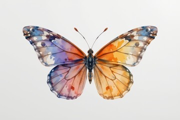 Colorful Watercolor Butterfly with Vibrant Patterns and Details