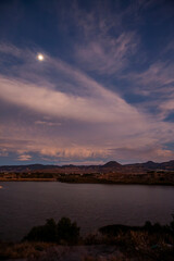 Sunset in front of Quechulac Lagoon, Guadalupe Victoria Huecapan, Puebla.