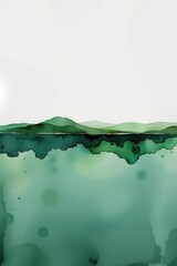 Abstract Green Landscape with Soft Watercolor Texture and Fluid Forms