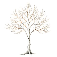 Abstract tree silhouette with bare branches on a neutral background