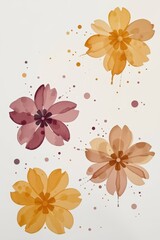Beautiful Hand-Painted Floral Design with Soft Color Palette