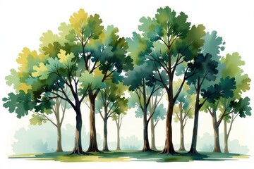 Lush Green Trees with Vibrant Foliage in a Peaceful Natural Setting