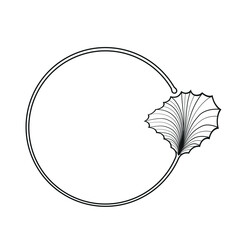 Minimalist botanical design of Ginkgo leaf forming complete circle