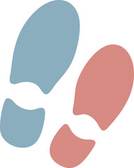 Fototapeta premium Footprint Icons with Blue and Red Steps Vector Design for Walking and Directional Symbolism