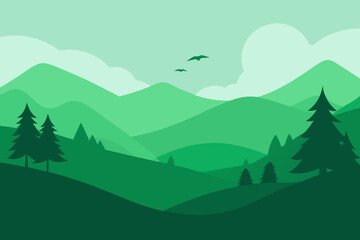 A Clean Minimalist Landscape Illustration Using A Monochrome Palette For Modern Art