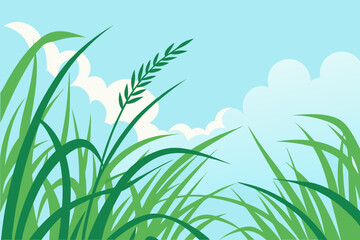 A Detailed Vector Background Of A Summer Day From The Edge Of A Forest With A View