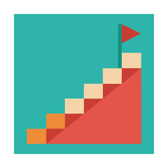 Fototapeta premium Staircase Infographic Showing Business Growth Steps