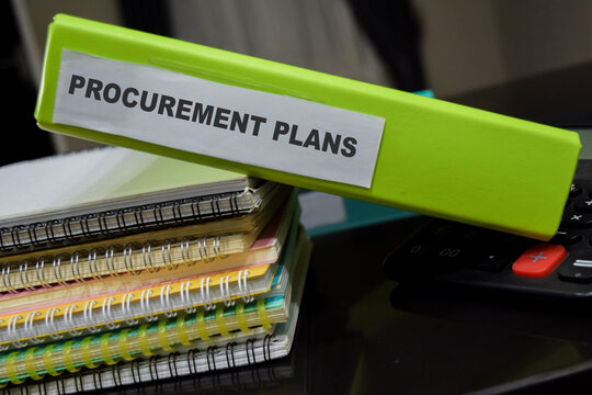 Folders with the label Procurement plans. Business management concept