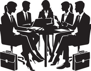 Business Meeting Discussion and Collaboration Among Colleagues Around a Table