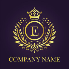 Letter luxury gold logo concept