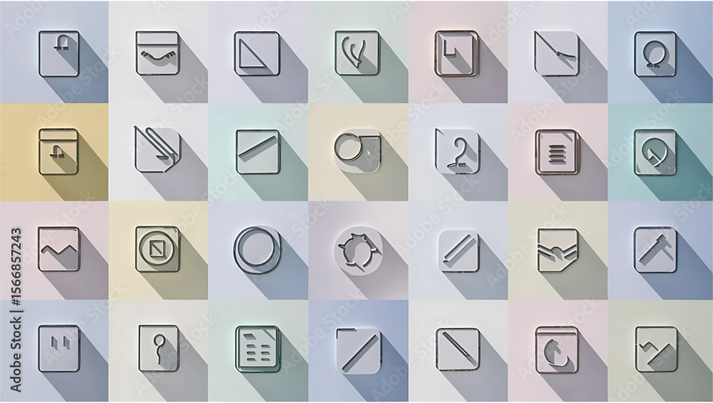 Poster web design icon set for internet and media use