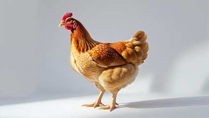 Studio Shot of a Chicken Isolated on White Background