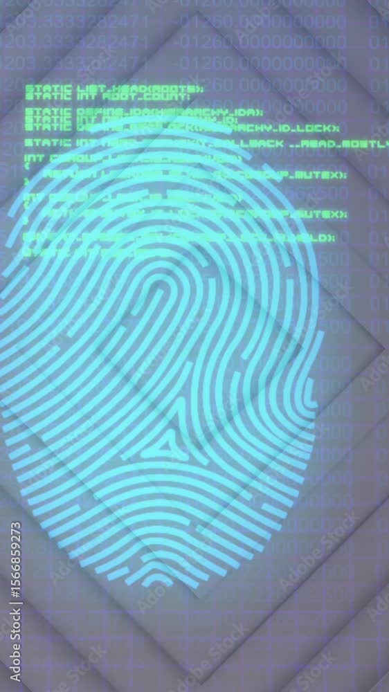 Poster bio metric fingerprint scanner and data processing against moving squares