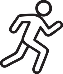 Simple Black and White Running Man Icon Depicting Movement and Activity for Various Design Purposes minimalist