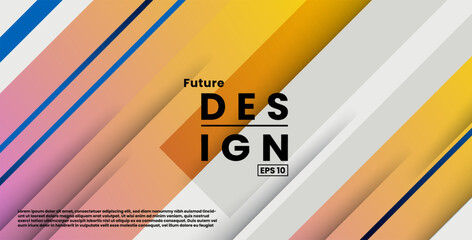 minimal abstract blue white orange gradient color with modern shape cool trendy design banner background. eps10 vector