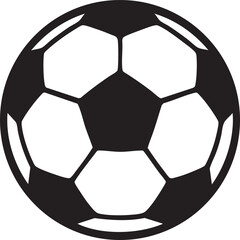 Fototapeta premium Simple Black and White Soccer Ball Illustration with Classic Pattern and Clean Lines on a White Background