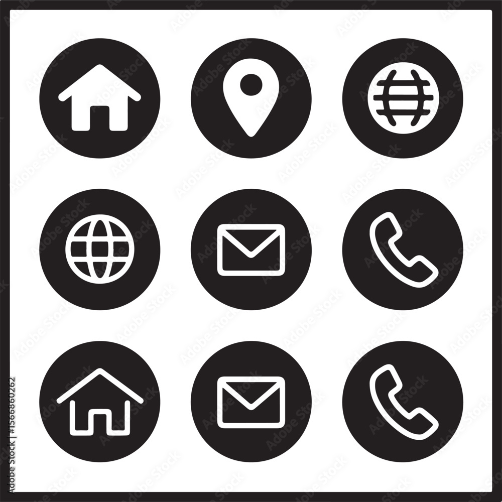Poster web icon set: a collection of vector web symbols and internet icons for website design, featuring bu
