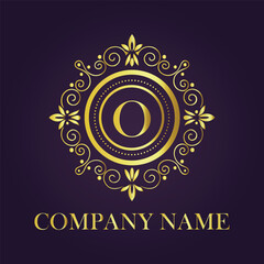 Letter luxury gold logo concept