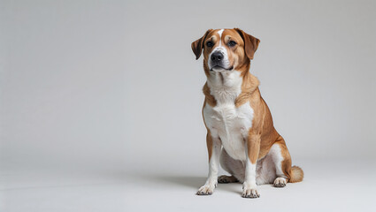 Studio Shot of a Dog Isolated on White Background