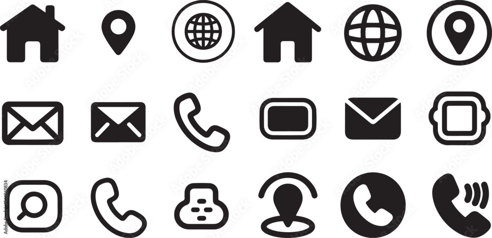 Aufkleber a versatile set of vector web icons for communication, business, and mobile interface design