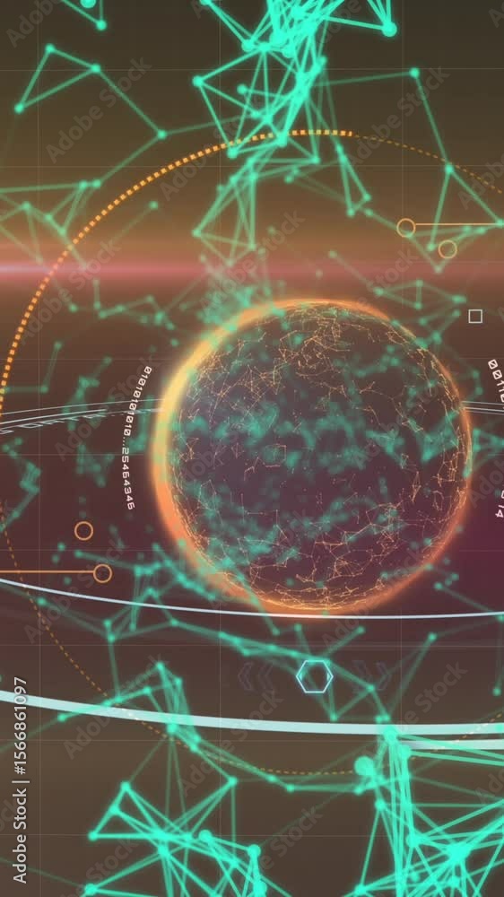 Poster globe and data processing against network of connections