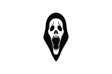 Scream Ghost Mask with Hood Silhouette