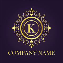 Letter  luxury gold logo concept