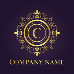 Letter  luxury gold logo concept