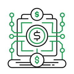 Money transfer outline vector icon - Finance & Banking