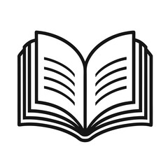 Open book outline vector icon - Education & Learning