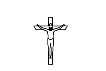 Jesus Christ on the Cross Outline Silhouette