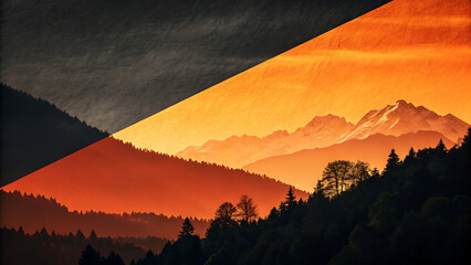 Vibrant Red Orange Gradient with Grainy Texture &ndash; Glowing Abstract Background on Black for Banners, Posters, and Headers