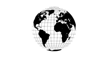 Global Silhouette of Earth with Continents Clearly Defined Representing Internationalism