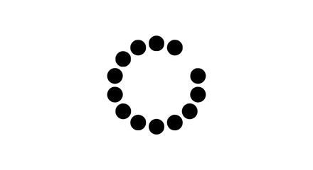 Abstract Circular Arrangement of Black Dots Forming an Incomplete Ring on a White Background