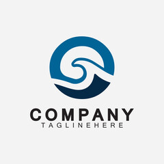 Obraz premium Water Logo Letter O Icon Design, Letter O Water Logo Design Template, Emblem, Design Concept, Creative Symbol