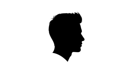 Modern Male Silhouette with Stylish Haircut Profile View