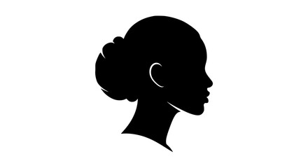Elegant Silhouette of a Woman's Profile with an Elaborate Updo Hairstyle